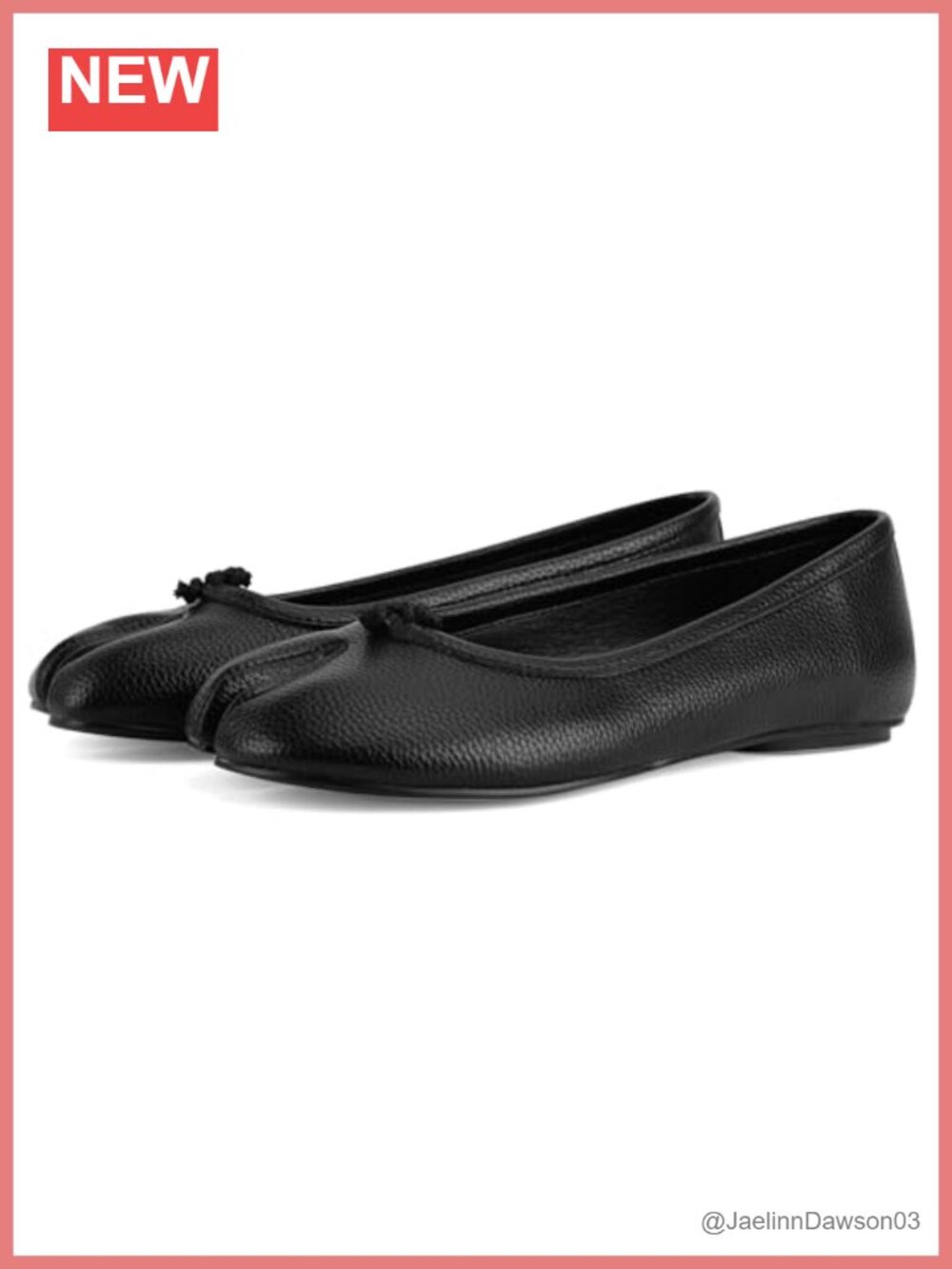 Faux Leather Split Toe Tabi Ballet Flats Women's Comfortable Low Heel Slingback